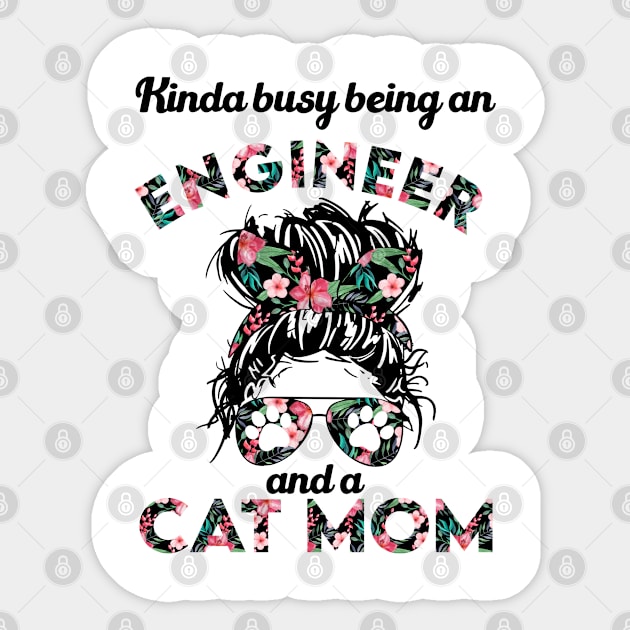 Engineer cat mom funny gift . Perfect present for mother dad friend him or her Sticker by SerenityByAlex